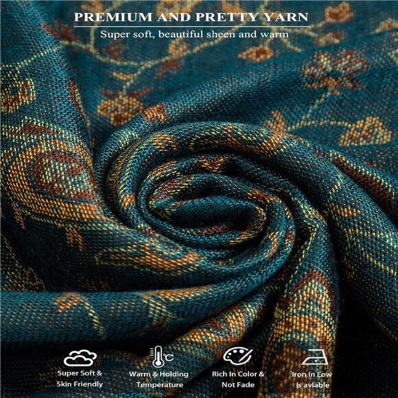 Shawls Wraps Rave Scarf for Women Dark Teal - Picture 4 of 7